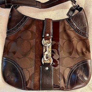 Coach 10260 Hampton Brown Python Stripe Hobo Bag — Vintage yr 2006